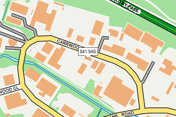S41 9AS map - OS OpenMap – Local (Ordnance Survey)