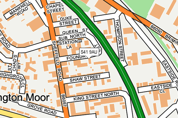 S41 9AU map - OS OpenMap – Local (Ordnance Survey)