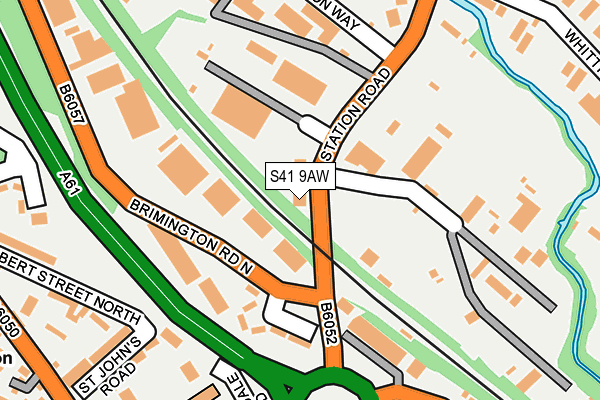 S41 9AW map - OS OpenMap – Local (Ordnance Survey)