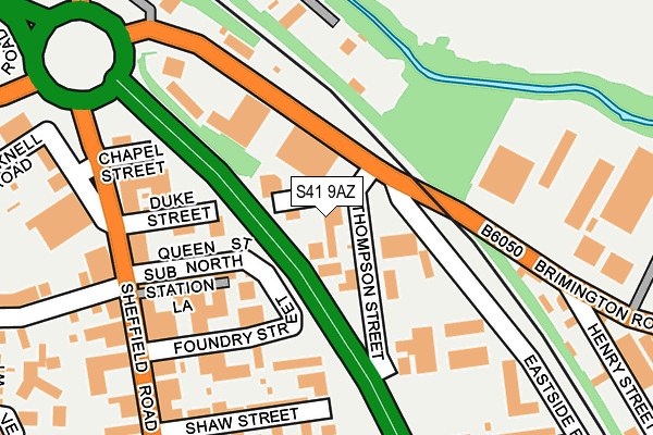 S41 9AZ map - OS OpenMap – Local (Ordnance Survey)