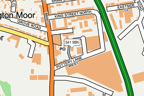 S41 9BN map - OS OpenMap – Local (Ordnance Survey)