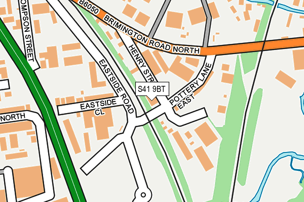 S41 9BT map - OS OpenMap – Local (Ordnance Survey)