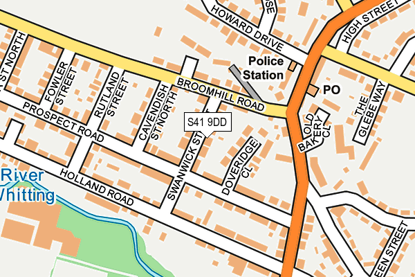 S41 9DD map - OS OpenMap – Local (Ordnance Survey)