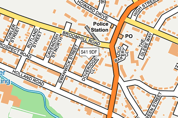 S41 9DF map - OS OpenMap – Local (Ordnance Survey)