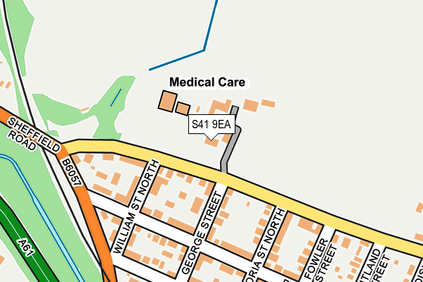 S41 9EA map - OS OpenMap – Local (Ordnance Survey)
