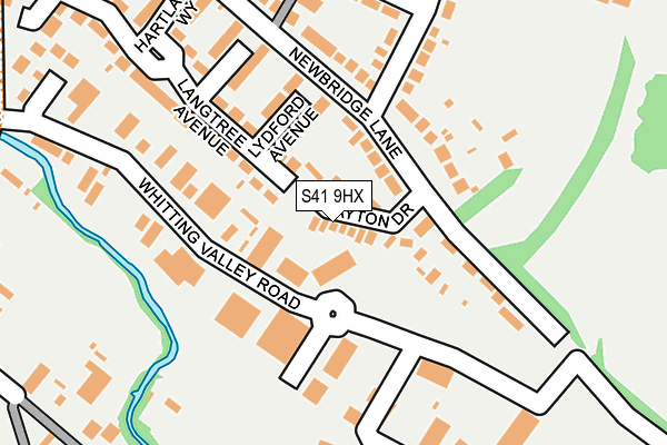 S41 9HX map - OS OpenMap – Local (Ordnance Survey)