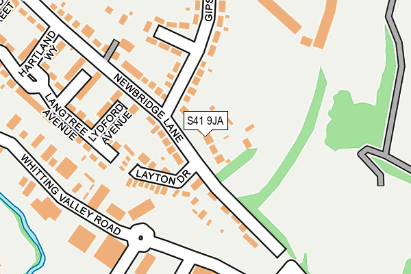 S41 9JA map - OS OpenMap – Local (Ordnance Survey)