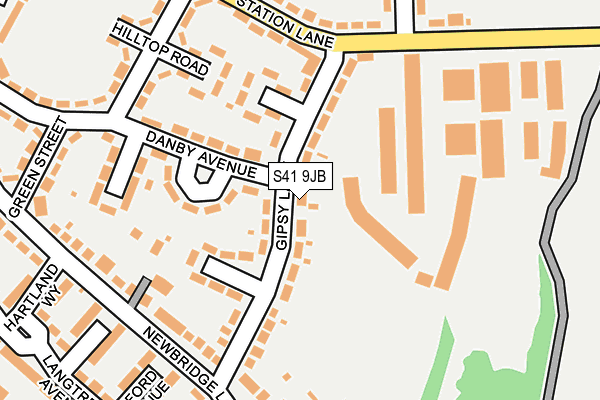 S41 9JB map - OS OpenMap – Local (Ordnance Survey)