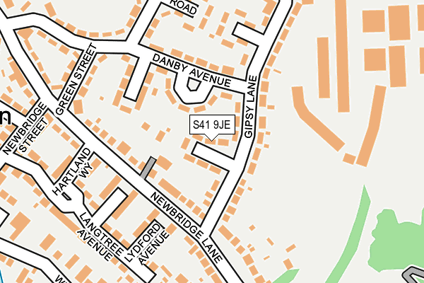S41 9JE map - OS OpenMap – Local (Ordnance Survey)
