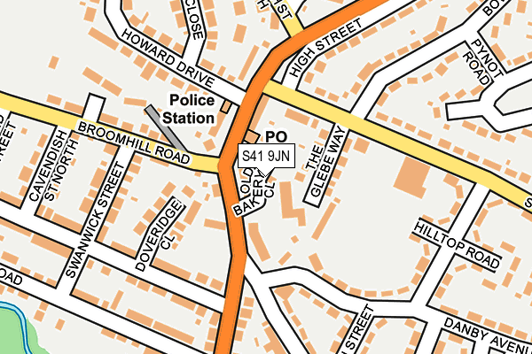 S41 9JN map - OS OpenMap – Local (Ordnance Survey)