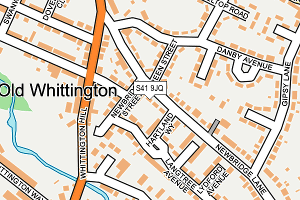 S41 9JQ map - OS OpenMap – Local (Ordnance Survey)