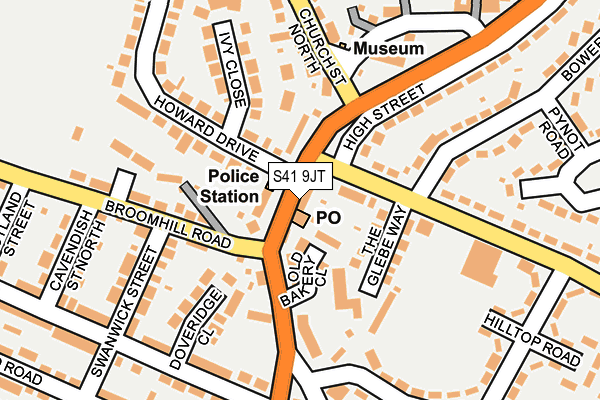 S41 9JT map - OS OpenMap – Local (Ordnance Survey)