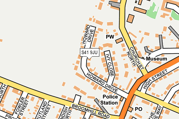 S41 9JU map - OS OpenMap – Local (Ordnance Survey)