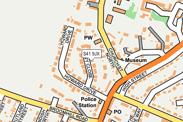 S41 9JX map - OS OpenMap – Local (Ordnance Survey)