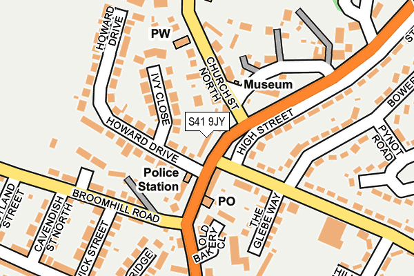 S41 9JY map - OS OpenMap – Local (Ordnance Survey)