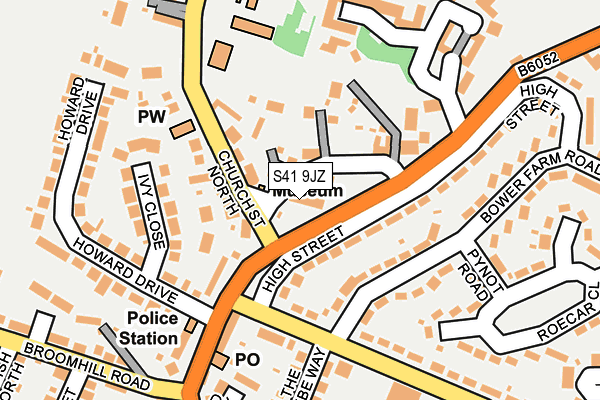 S41 9JZ map - OS OpenMap – Local (Ordnance Survey)