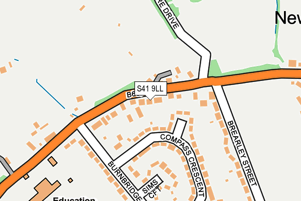 S41 9LL map - OS OpenMap – Local (Ordnance Survey)