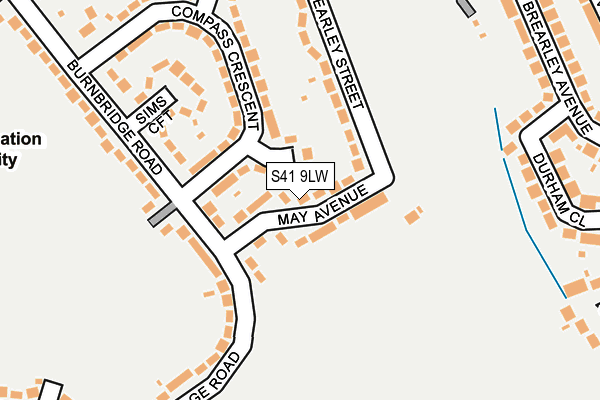 S41 9LW map - OS OpenMap – Local (Ordnance Survey)