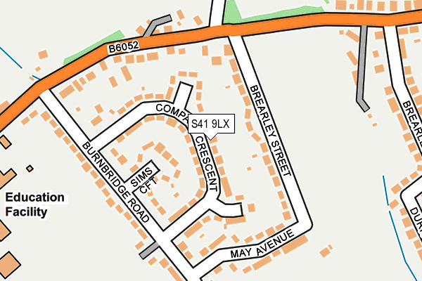 S41 9LX map - OS OpenMap – Local (Ordnance Survey)