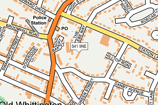 S41 9NE map - OS OpenMap – Local (Ordnance Survey)