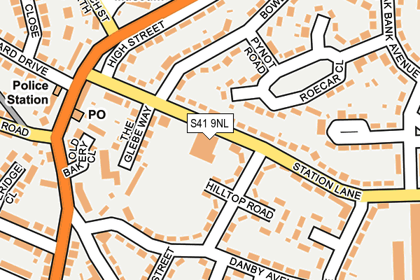 S41 9NL map - OS OpenMap – Local (Ordnance Survey)