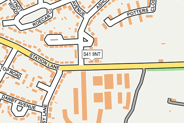 S41 9NT map - OS OpenMap – Local (Ordnance Survey)