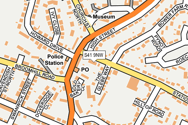 S41 9NW map - OS OpenMap – Local (Ordnance Survey)