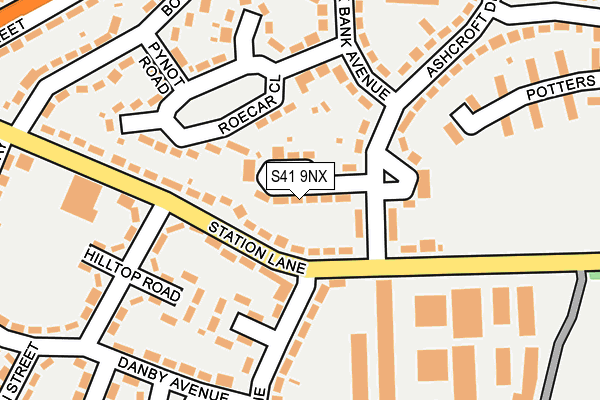 S41 9NX map - OS OpenMap – Local (Ordnance Survey)