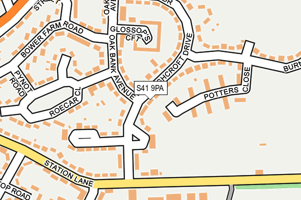 S41 9PA map - OS OpenMap – Local (Ordnance Survey)