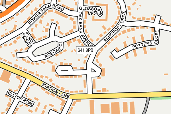 S41 9PB map - OS OpenMap – Local (Ordnance Survey)