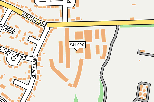 S41 9PX map - OS OpenMap – Local (Ordnance Survey)
