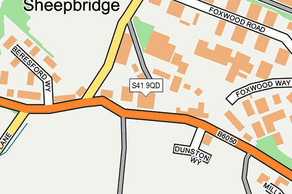 S41 9QD map - OS OpenMap – Local (Ordnance Survey)