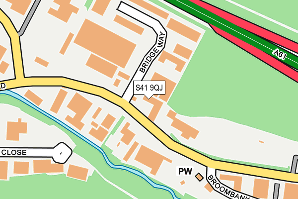 S41 9QJ map - OS OpenMap – Local (Ordnance Survey)