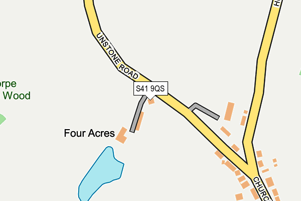 S41 9QS map - OS OpenMap – Local (Ordnance Survey)