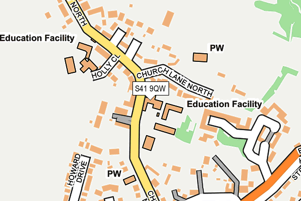 S41 9QW map - OS OpenMap – Local (Ordnance Survey)