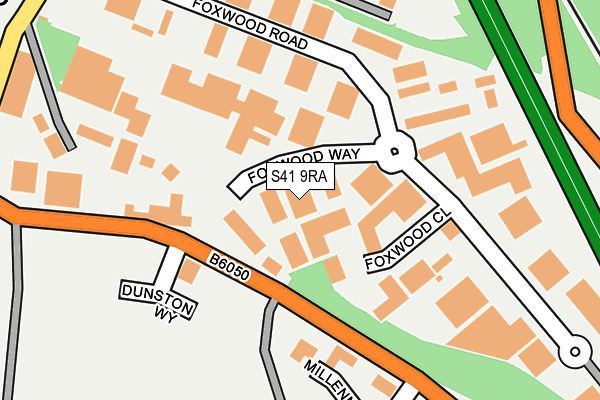 S41 9RA map - OS OpenMap – Local (Ordnance Survey)