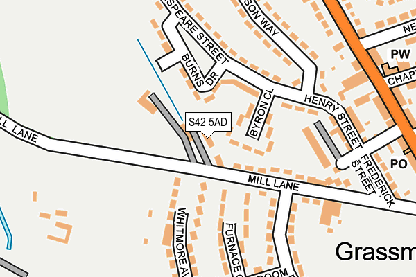 S42 5AD map - OS OpenMap – Local (Ordnance Survey)