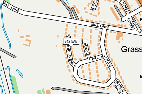 S42 5AE map - OS OpenMap – Local (Ordnance Survey)