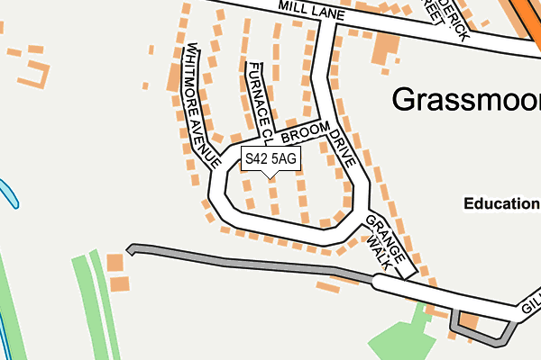 S42 5AG map - OS OpenMap – Local (Ordnance Survey)