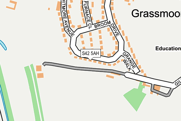 S42 5AH map - OS OpenMap – Local (Ordnance Survey)