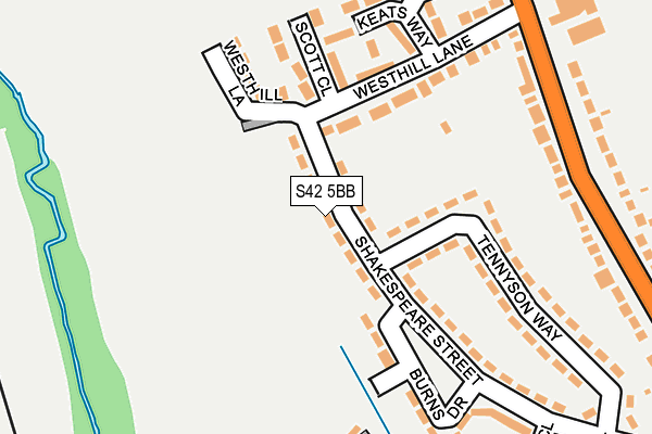 S42 5BB map - OS OpenMap – Local (Ordnance Survey)