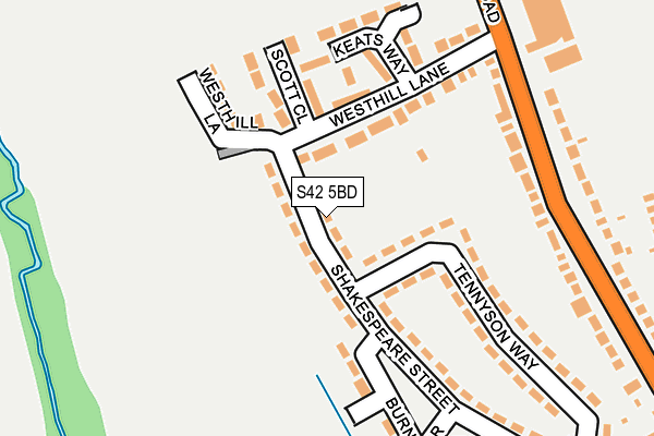 S42 5BD map - OS OpenMap – Local (Ordnance Survey)