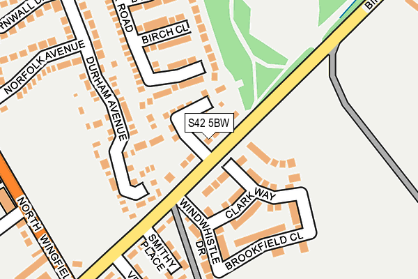 S42 5BW map - OS OpenMap – Local (Ordnance Survey)