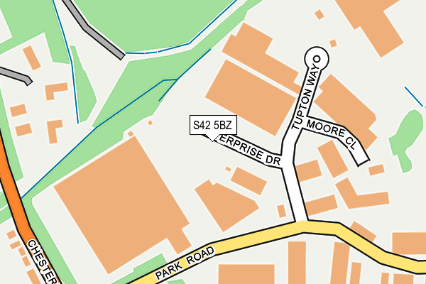 S42 5BZ map - OS OpenMap – Local (Ordnance Survey)