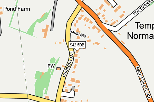 S42 5DB map - OS OpenMap – Local (Ordnance Survey)