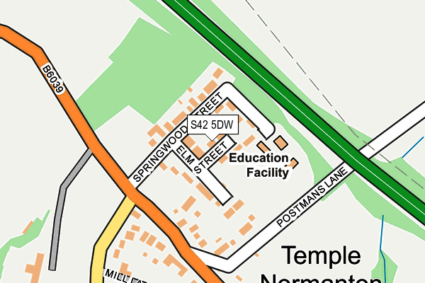 S42 5DW map - OS OpenMap – Local (Ordnance Survey)