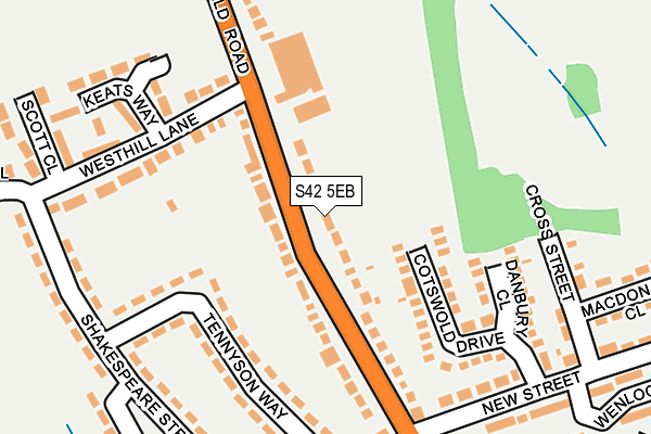 S42 5EB map - OS OpenMap – Local (Ordnance Survey)