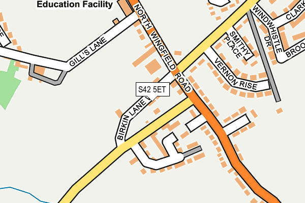 S42 5ET map - OS OpenMap – Local (Ordnance Survey)