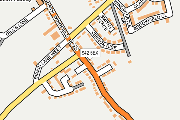 S42 5EX map - OS OpenMap – Local (Ordnance Survey)