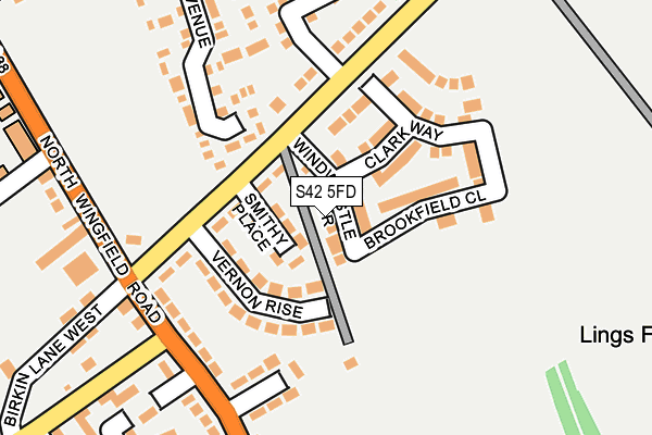 S42 5FD map - OS OpenMap – Local (Ordnance Survey)